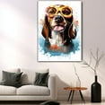 thumbnail image 5 of English Foxhound Dog Canvas Wall Art,Pet Canvas Painting Puppy Artwork,Colorful-Watercolor Original Artwork Print For Bedroom, Bathroom Wall Art decor, 5 of 6