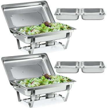 Wilprep 2 Pack Chafing Dish Buffet Set 9 qt Stainless Steel Chafing Dishes for Buffet