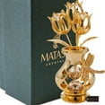 thumbnail image 6 of Matashi 24K Gold Plated Tulip Flower Tabletop Ornament with Dragonfly in Vase, Home Décor, 1 Count, Gift for Valentine’s Day or Mother’s Day, 6 of 7
