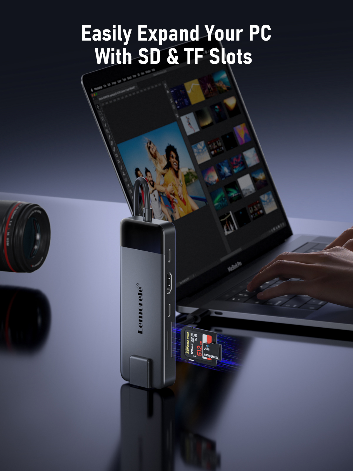 10-in-1 Docking Station, 4k HDMI Adapter with 100w PD Charging, Gigabit Ethernet, 3 USB Ports, SD/TF Card Reader, Dongle for Macbook, Windows, Linux, Switch