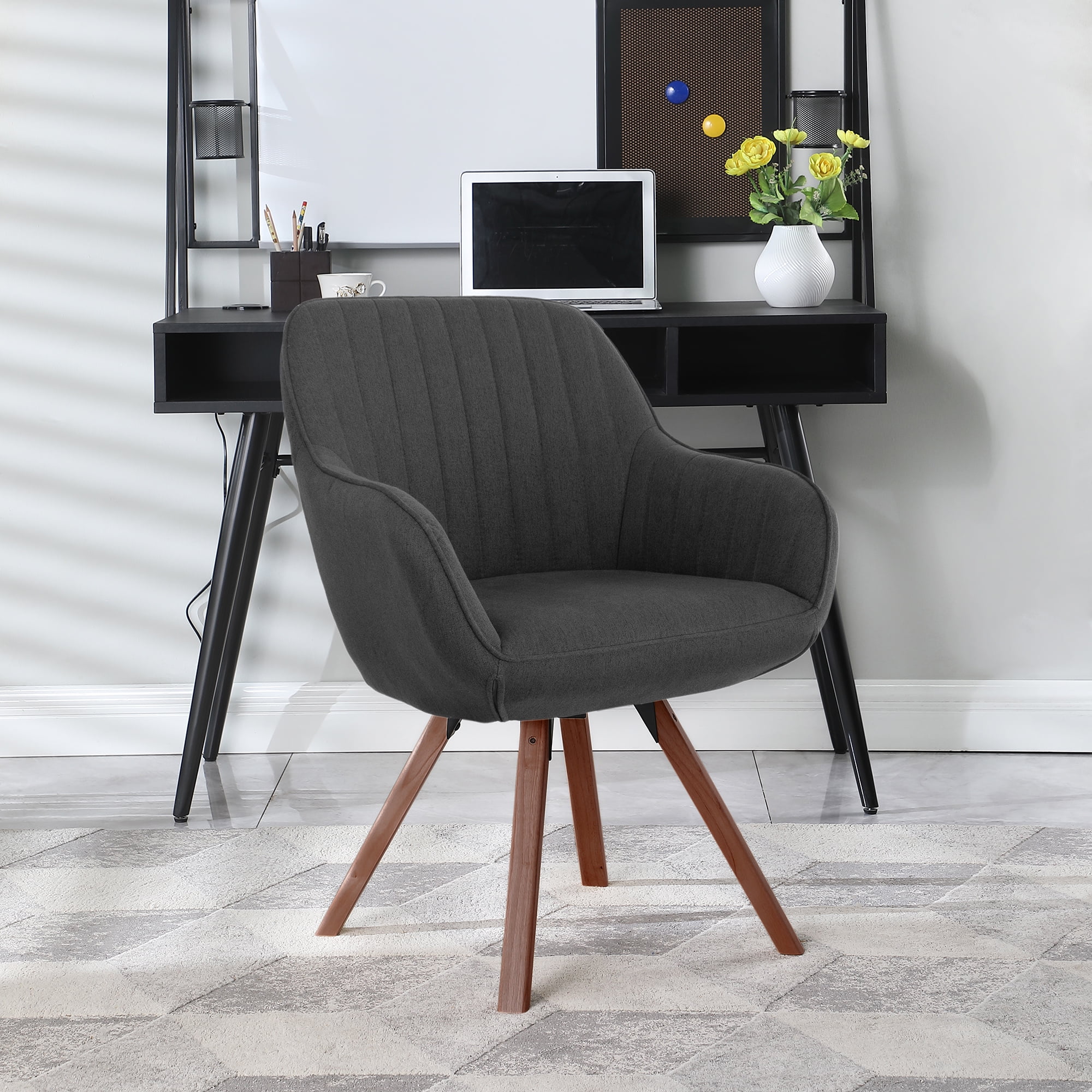 Swivel desk chair no wheels discount