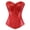 Red, variant on Black Faux Leather Corset Top Bustier Overbust Women Rock Goth Boned Plus Size 2XL
