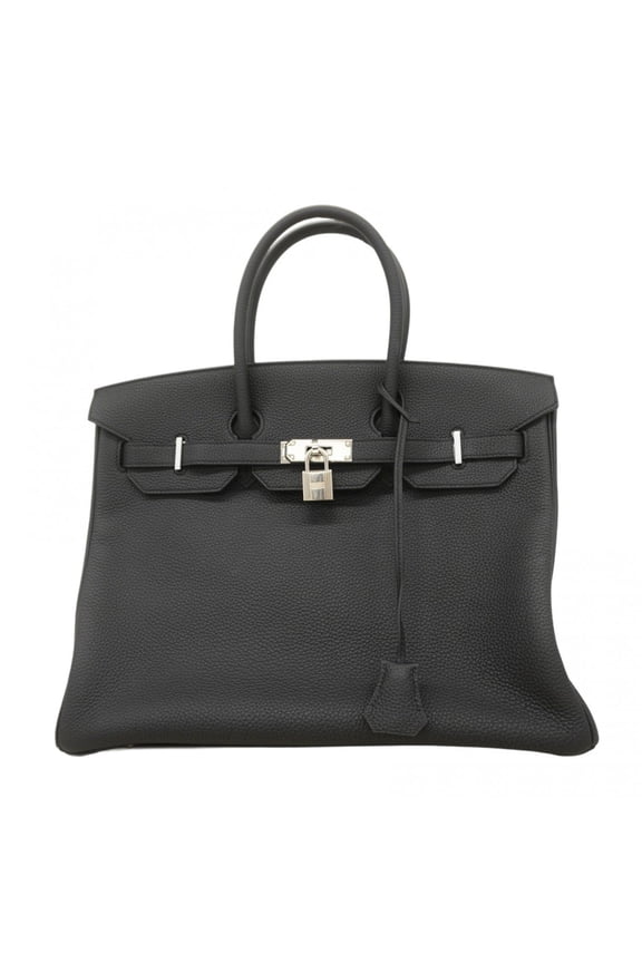 Pre-Owned Hermes Birkin 35 Togo Black Handbag, D Stamp, Women's (Good)