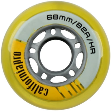 Single Inline Replacement Wheel Grey/Yellow 68mm 82A 5-Spoke