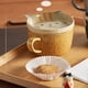 thumbnail image 2 of Taza de Cerámica Con Tapa HappyWare diseño Gato beige, 2 of 3
