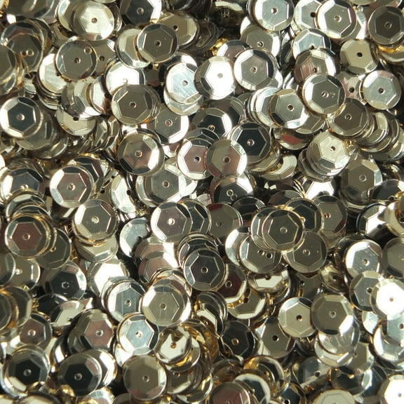 Light Champagne Gold Cup Sequins 8mm Shiny Metallic Made in USA