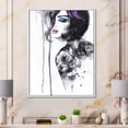 thumbnail image 2 of Designart 'Monochrome Female Portrait With Colorful Makeup' Modern Framed Canvas Wall Art Print, 2 of 5