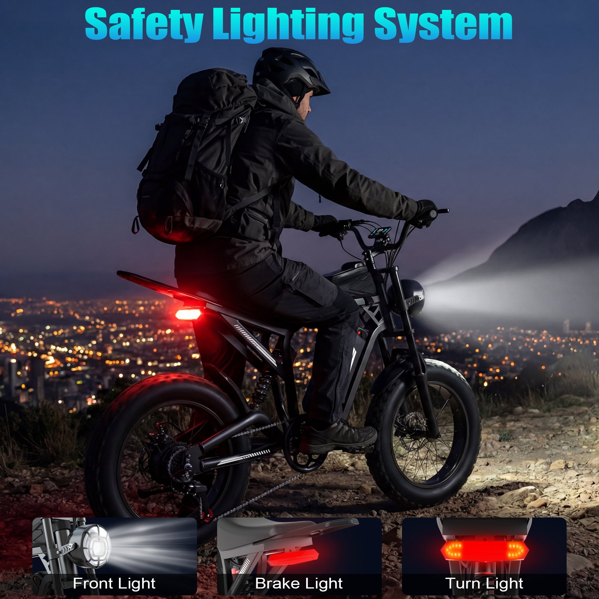 Moveloop T1 Electric Bike for Adults 1500W Motor Ebike, 20"x 4.0" Fat Tire Electric Bicycle, 48V 20AH Mountain Bike UL2849