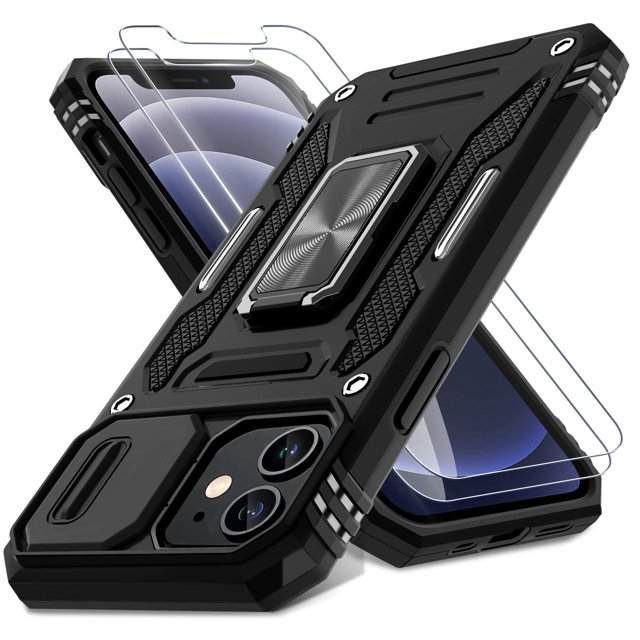 Funda de teléfono DEERLAMN para iPhone 12/12 Pro con funda de cámara deslizante