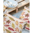 thumbnail image 3 of Outdoor Pillow Covers Throws Fall Maple Leaves Orange Leaf,Waterproof Pillow Cases Pack of 2 Red White Stripe Retro Linen,Durable Cushion Cover Pillowcase for Patio Balcony Couch Garden, 3 of 7