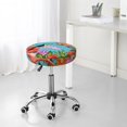 thumbnail image 7 of Goofa Tropical Jungle Flamingo Printed Stool Covers Round, Waterproof Round Bar Stool Covers Anti-Slip Round Bar Stool Seat Cover with Elastic Bands Durable -12 inch, 7 of 7