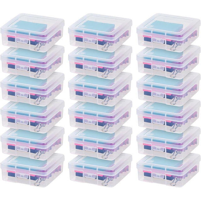 Small Plastic Hobby Art Craft Supply Organizer Storage Box with SnapTight Closure Latch Art Satchel Storage Case for Ribbons Beads Sticker Yarn and Ornaments Stackable Cl