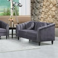 thumbnail image 5 of Jessica 3 Pieces Gray Microfiber Living Room Set Modern Velvet Sofa Set pillow, 5 of 6