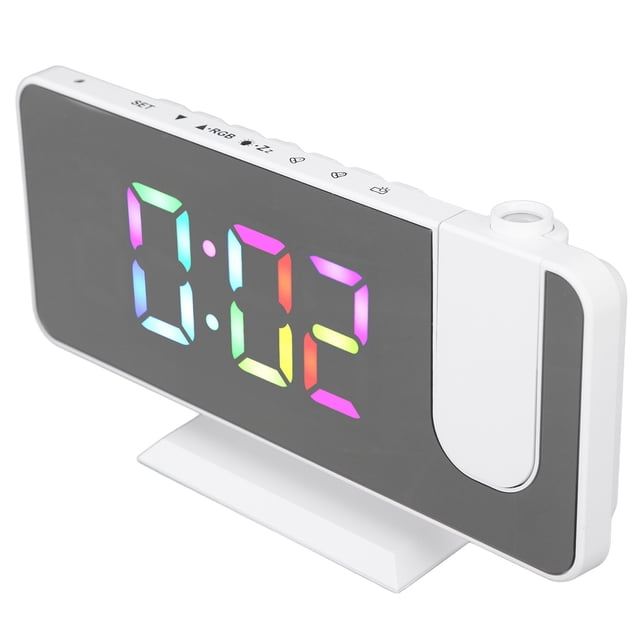 Reloj Despertador Con Superficie De Espejo, Seis Niveles De Brillo Ajustable, Reloj Despertador Digital RGB, Carga USB Para Oficina