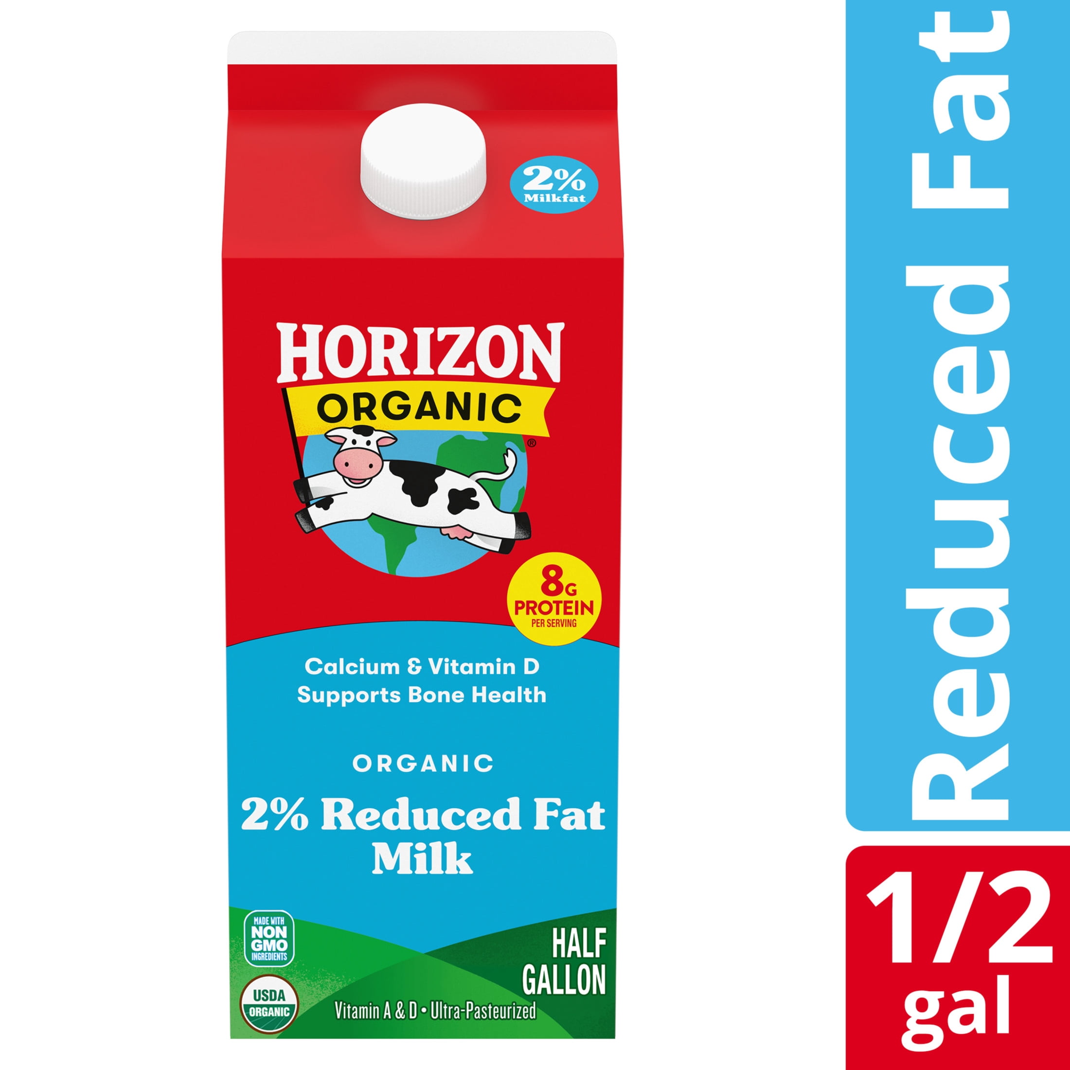 Horizon Organic Vitamin D 2 Percent Milk, Vitamin D Reduced Fat, 64 fl oz Carton