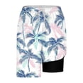 thumbnail image 4 of Print Double Layer Beach Shorts For Summer Swim Trunks With Elastic Waist And Pockets Lightweight Beachwear For, 4 of 4