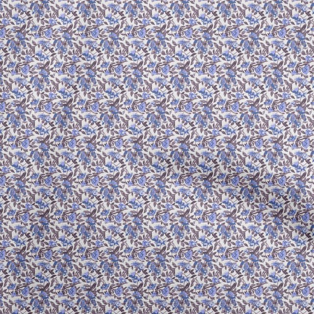 oneOone Rayon Medium Blue Fabric Floral Sewing Craft Projects Fabric Prints By Yard 56 Inch Wide
