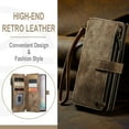 thumbnail image 2 of Wallet Case Compatible with Samsung Galaxy Note 10 Plus, Multifunctional Magnetic Closure Folio Case, [RFID Blocking] Durable PU Leather Flip Lanyard Strap Wristlet Zipper Card Holder Case, Brown, 2 of 10