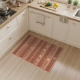 thumbnail image 2 of ODIKA 3'x5' Washable Throw Rug Stain Resistant, Low Profile, Non-Slip Kilim Southwestern Navy Stripe Motif Interlocking Banded Tone for Entryway, Kitchen, Mudroom, 2 of 7