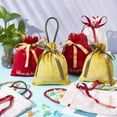 thumbnail image 5 of 12 Pcs Velvet Jewelry Pouches Drawstring Gift Bags Fabric Candy Bags Party Faver Pouch with Gold Stamping Word and Rope Handle for Jewelry Gift Wedding Candy Party Christmas 6.1×5.12 Inch, 5 of 6