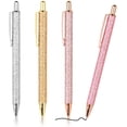 thumbnail image 1 of 4 bolígrafos, cómodos bolígrafos de escritura, bonitos bolígrafos retráctiles de metal, bolígrafos de regalo de punta media de tinta negra de 1,0 mm, lindos bolígrafos, suministros de oficina para, 1 of 6