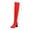 Red, variant on Fesfesfes Women Boots Knee High Fall Winter Stretch Patent Synthetic Thin Thick High-heeled Candy Color Over-the-knee US:9.5(43)