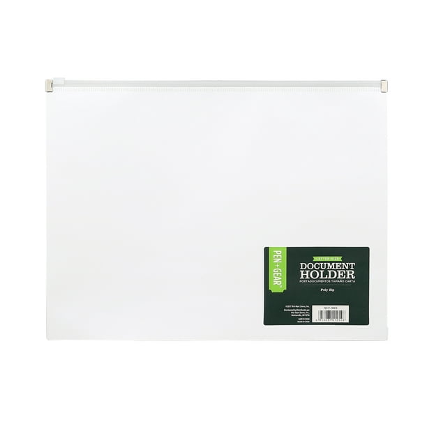 Pen + Gear Poly Zip White Document Holder, White