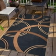thumbnail image 3 of SUNDEREY 3'x5' Geometri Area Rug, 3x5ft Washable Bedroom Rug,Easy Jute Indoor Outdoor Carpet, Farmhouse Non Slip Circular Pattern Rug for Dining Room Office Entrance Kitchen,Black, 3 of 10