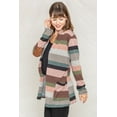 thumbnail image 5 of Eloges Women's Multi Color Stripe Elbow Patch Open Cardigan, 5 of 8