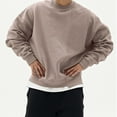 thumbnail image 5 of BXINGOHAI Casual Sweatshirt For Men Resistant Pullover Tops Basic Solid Crewneck Long Sleeve Shirts 2024 Outdoor Running Sweatshirts Khaki,M, 5 of 5