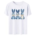 thumbnail image 5 of Lorytime Womens Tshirts Easter Crew Neck Shirt Short Sleeve Casual Trendy Tops Bunny Loose Basic Outfit Clothes, 5 of 6