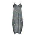 thumbnail image 5 of Maxi Robes d'Été Bretelles Spaghetti Robe Grande Taille Décontractée Plage Boho Robe de Soleil avec Poches, 5 of 5