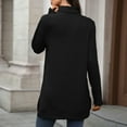 thumbnail image 6 of HAiming Womens High Neck Tops Long Sleeve Dressy Casual Loose Slit Solid Color Blouse Trendy Tunic Shirt, 6 of 6