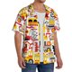 thumbnail image 2 of Balery Cars Camisa Casual de Manga Corta con Botones para Hombre, Texturizada, Estilo Cubano, para Playa, Verano-Small, 2 of 5