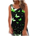 thumbnail image 2 of Sentmoon Hauts Grande Taille pour Femmes Col Rond Débardeurs Amples Mode Imprimé Sans Manches Tenues de Festival Été 2025 Léger pour Festival de Musique Vert TTG, 2 of 5