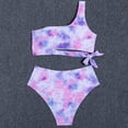 thumbnail image 4 of Bikini de dos piezas Nikou con un hombro al descubierto rosa L, 4 of 6