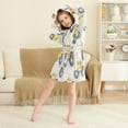 thumbnail image 3 of FORMRS Niños Bathrobe Unisex Hooded Robe Soft Plush Pajamas Sleepwear, Size 10-12T, Trucks Pattern, 3 of 7