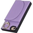 thumbnail image 6 of Wallet Cases for iPhone SE 2022/SE 2020/7/8 with Card Holder 4.7",PU Leather Magnetic Clasp [360° Rotatable Ring Holder Kickstand] Heavy Duty Flip Case for Women Girls,(Purple), 6 of 7