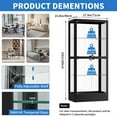 thumbnail image 4 of WOOW DEPOT 63" Tempered Glass Display Cabinet Heavy Duty 4-Tier Metal Curio Cabinet w/ 4 Glass Doors, RGB LED Light, Safe Lock & 2 Keys, Adjustable Shelves, Storage Shelving Unit Organizer Rack, 4 of 10
