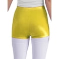 thumbnail image 4 of TiaoBug Kids Girls Dance Shorts Shiny Metallic Boyshorts Tumbling Gymnastics Active Sports Wear Yellow 8, 4 of 4