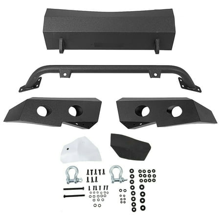 Kojem Front Bumper Push Bar Fit for 2007-2013 Chevy Silverado 1500 w/ Winch Plate D-Rings -2 Packages 2008 2009 2010 2011 2012 Steel Powder Coated
