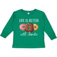 thumbnail image 3 of Inktastic Life is Better with Donuts Boys or Girls Long Sleeve Toddler T-Shirt, 3 of 5