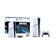 PlayStation 5 Slim Disc 1TB SSD Fortnite Cobalt Star Bundle God of War Bundle with Two Controllers, White and Midnight Black DualSense and Mytrix Dual Controller Charger - PS5 Slim Disc Edition