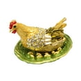 thumbnail image 5 of yuksok Chicken Trinket Box Jewelry Organizer 6.5x4.5cm for Birthday Gift Home Decor Green Base, 5 of 9