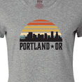 thumbnail image 4 of Inktastic Portland Oregon Skyline Retro Sunset Women's T-Shirt, 4 of 5