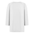 thumbnail image 4 of DENGDENG Womens 3/4 Length Sleeve Tops for Summer Button Down Casual Tshirts V-Neck Elbow Sleeve Blouses Petite Three Quarter Length Shirts Work Trendy Clothes White M, 4 of 5