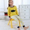 thumbnail image 4 of Kids Toddler Boys Girls Print Shoulder Button Long-sleeved Clothing+Pant Underwear/pajamas Two-piece Suit, 4 of 5