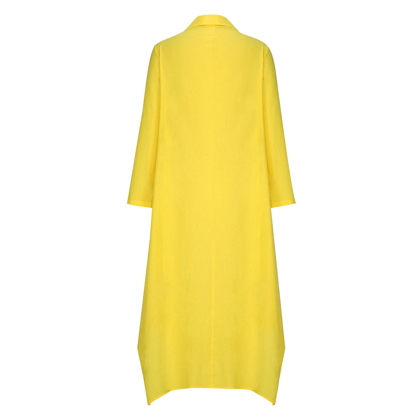 cfhntfmh Cotton Linen Dresses for Women Fall Casual Long Sleeve V Neck Button up Loose Flowy Maxi Dresses with Pockets