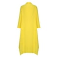 thumbnail image 5 of MIUOWANP A Line Dresses for Women 2024 Plus Size Hot Sell Casual Clothing with Multiple Pockets Womens Spring And Summer V-Neck Solid Cotton And Linen Long Sleeved Dress Size XXXXXL Yellow, 5 of 6