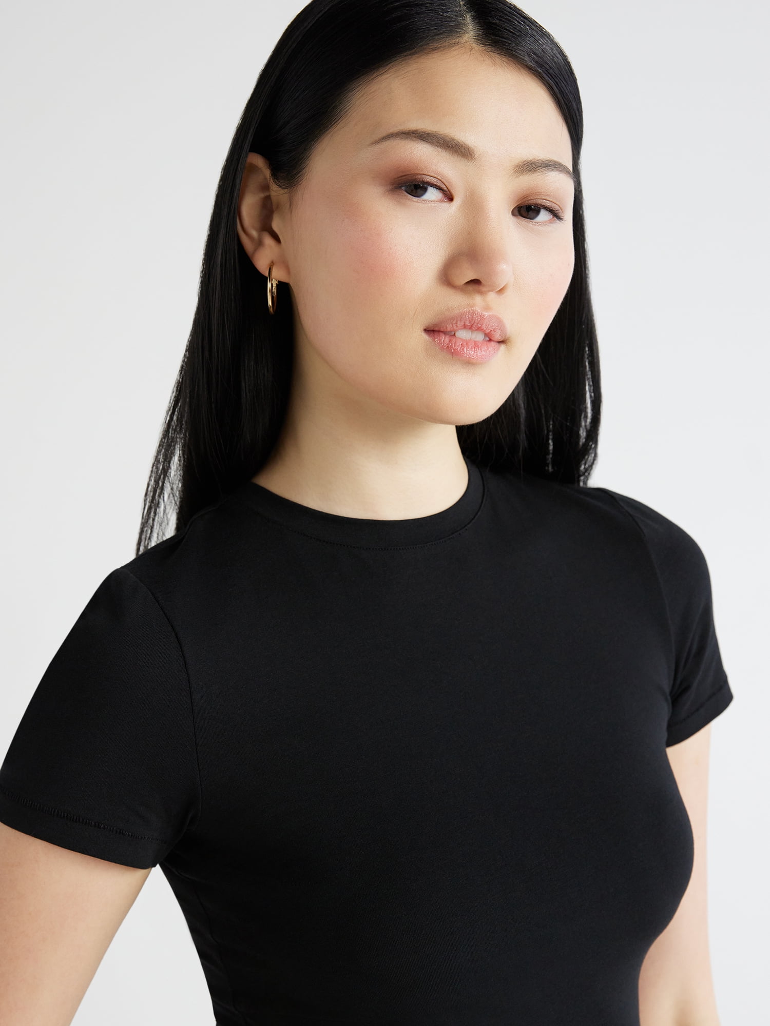 Scoop Women's Ultimate Refined Jersey Knit Fitted Baby Tee, Sizes XS-XXL